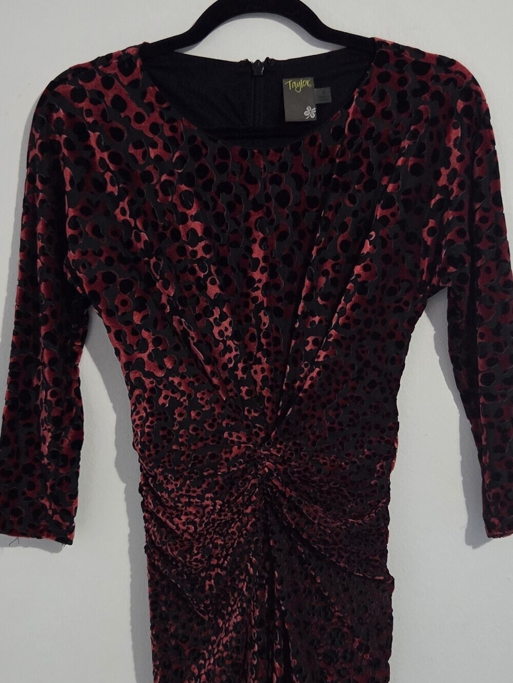 Taylor Ruched Velvet Midi Dress - Picture 4 of 6
